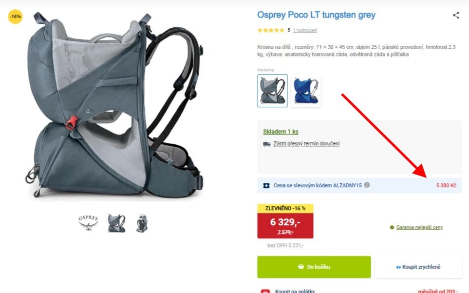 Krosna na dítě Osprey Poco LT