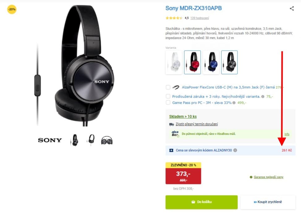 Sluchátka Sony MDR-ZX310