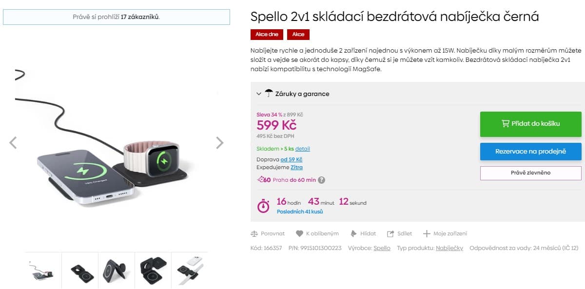 Bezdrátová nabíječka Spello 2v1