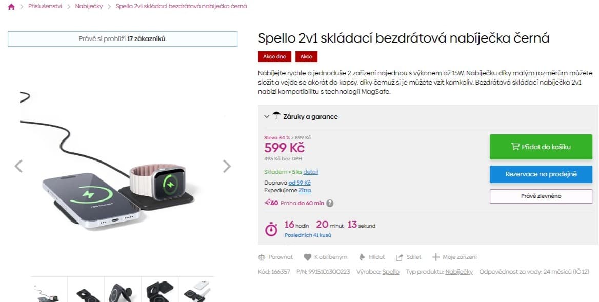 Skládací bezdrátová nabíječka Epico 15W
