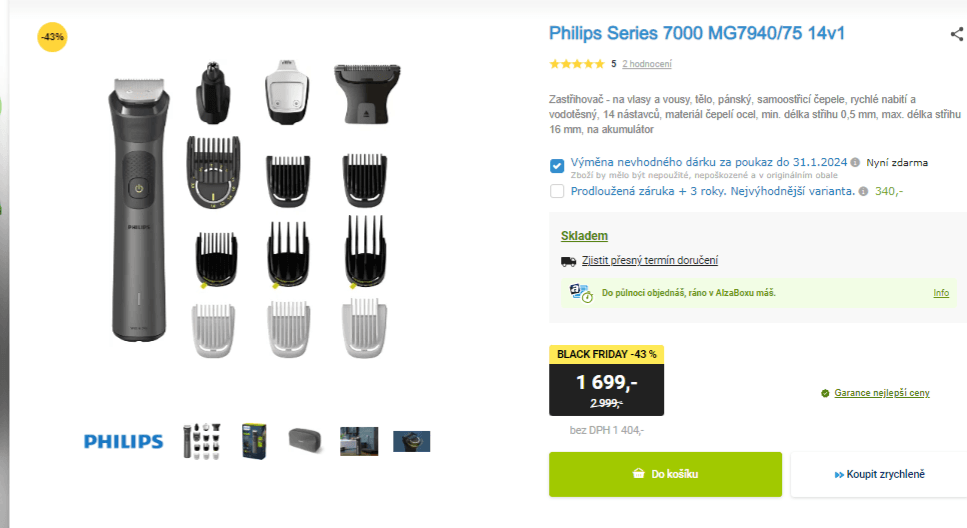 Multifunkční zastřihovač Philips 7, 14v1