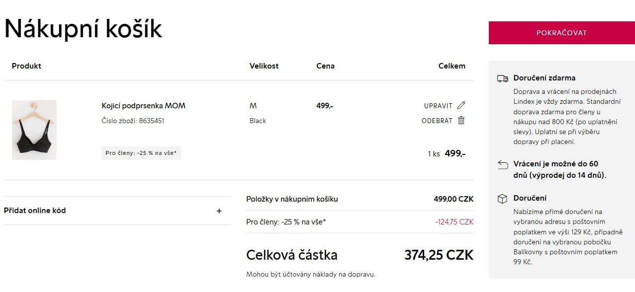 Lindex - extra sleva 25% na nákup nad 400