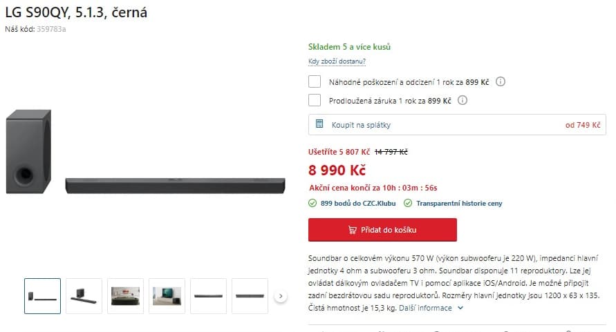 Soundbar LG 5.1.2, 570 W, BT, Wifi