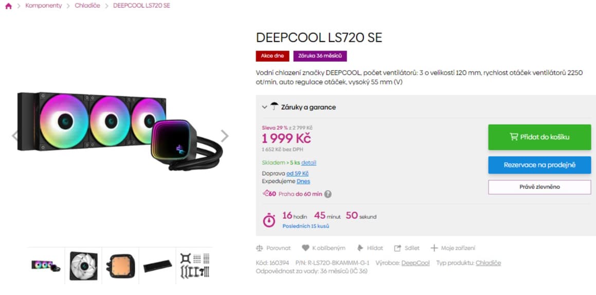 Vodní chladič pro CPU DeepCool 