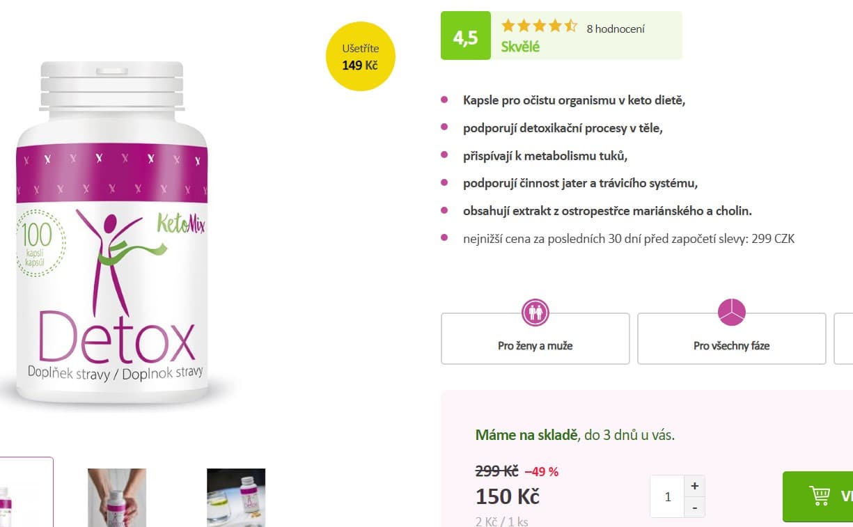 Doplněk stravy Detox (100 kapslí)