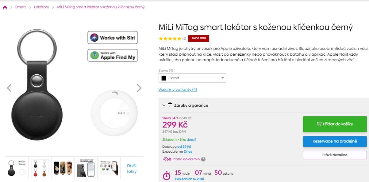 Smart lokátor s koženou klíčenkou MiLi MiTag