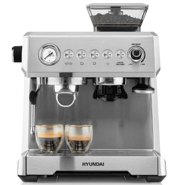 Pákové espresso Hyundai, mlýnek na kávu