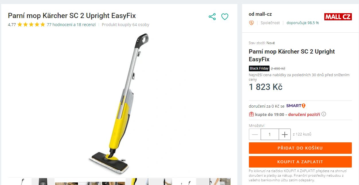 Parní mop KÄRCHER SC 2 EasyFix