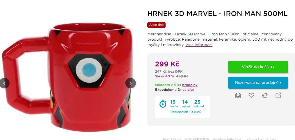 Hrnek Marvel Iron Man 500 ml