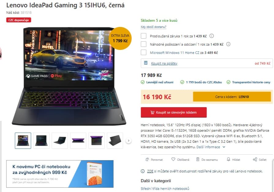 Lenovo i5 4,5GHz, 16GB RAM, 4GB Nvidia