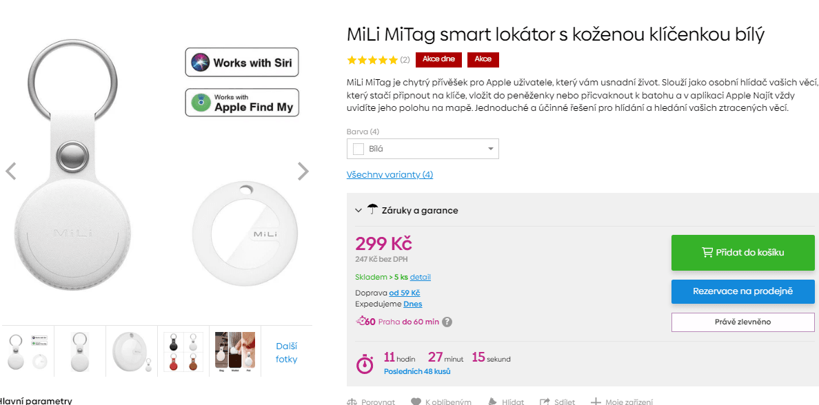 Smart lokátor s koženou klíčenkou MiLi MiTag