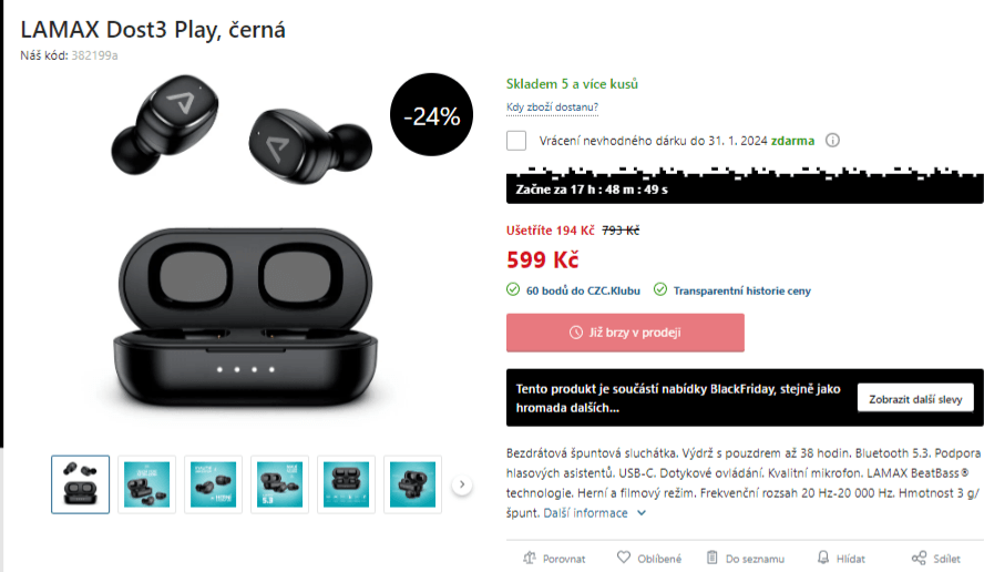 Bezdrátová sluchátka LAMAX Dots3