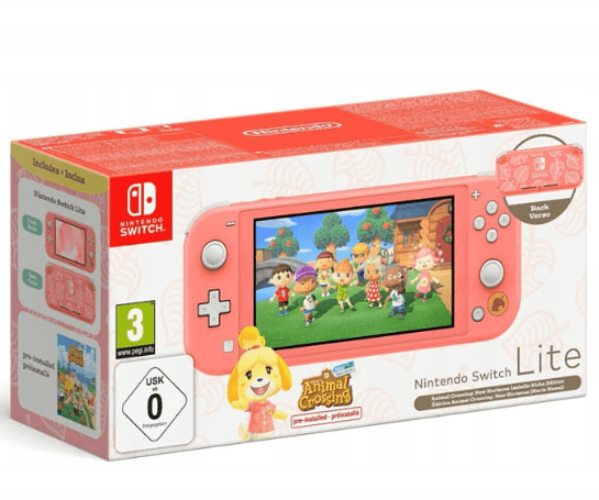 Nintendo Switch Lite - Coral + Animal Crossing