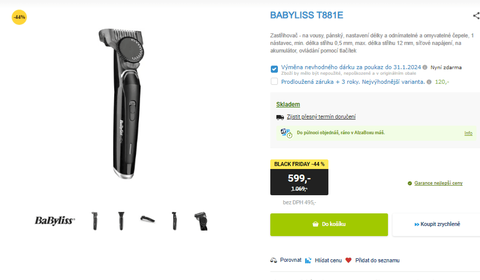Zastřihovač vousů Babyliss