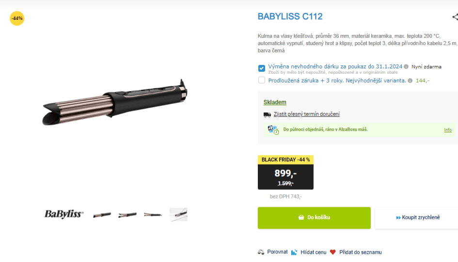 Kulma na vlasy klešťová BaByliss