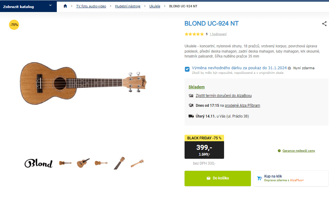 Ukulele BLOND UC-924 NT