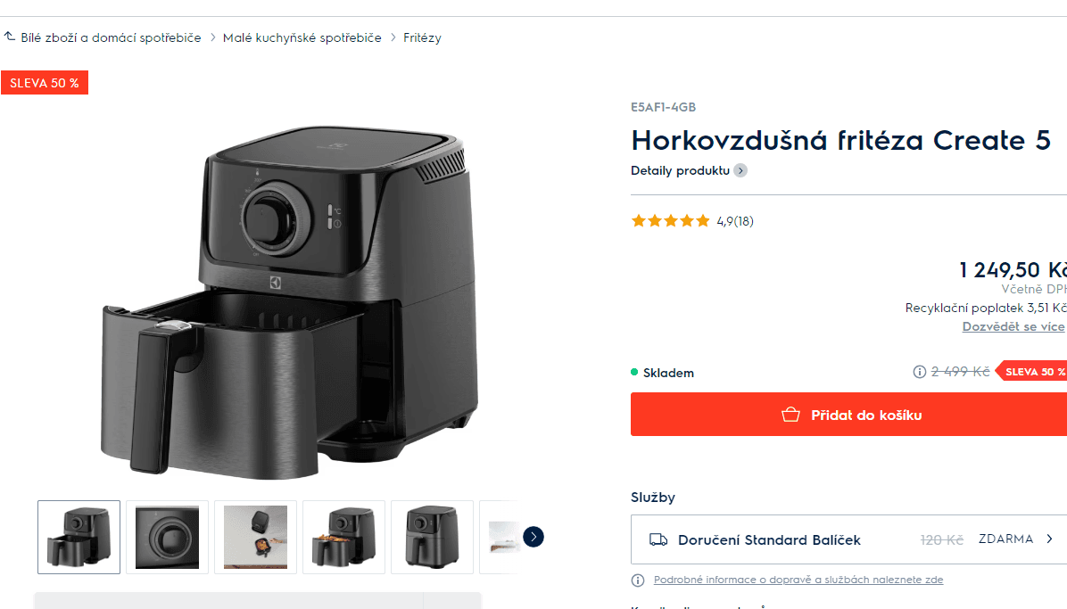 Horkovzdušná fritéza Electrolux Create