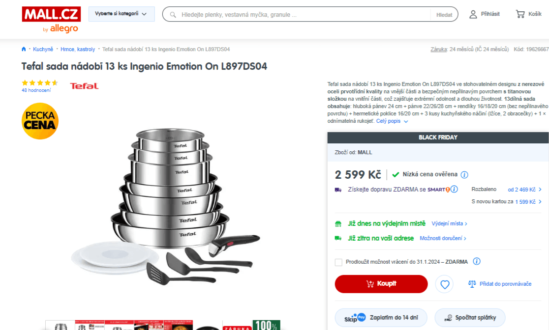 13 dílná sada Tefal Ingenio Emotion