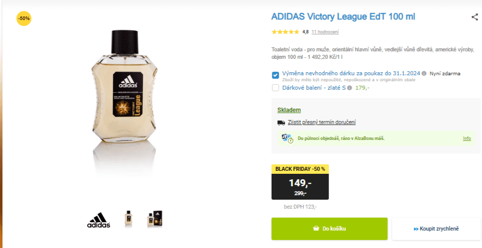 Pánský parfém Adidas Victory 100ml