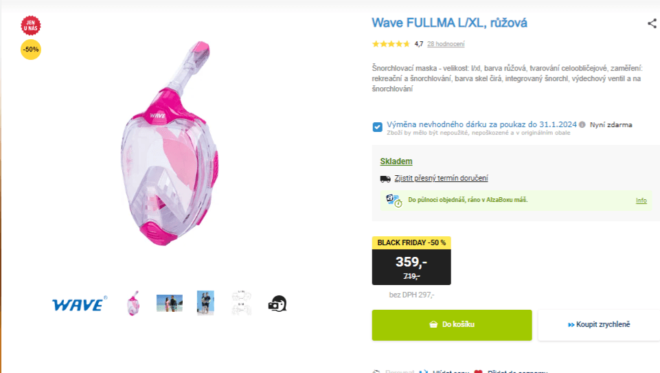 Šnorchlovací maska Wave Fullma L/XL