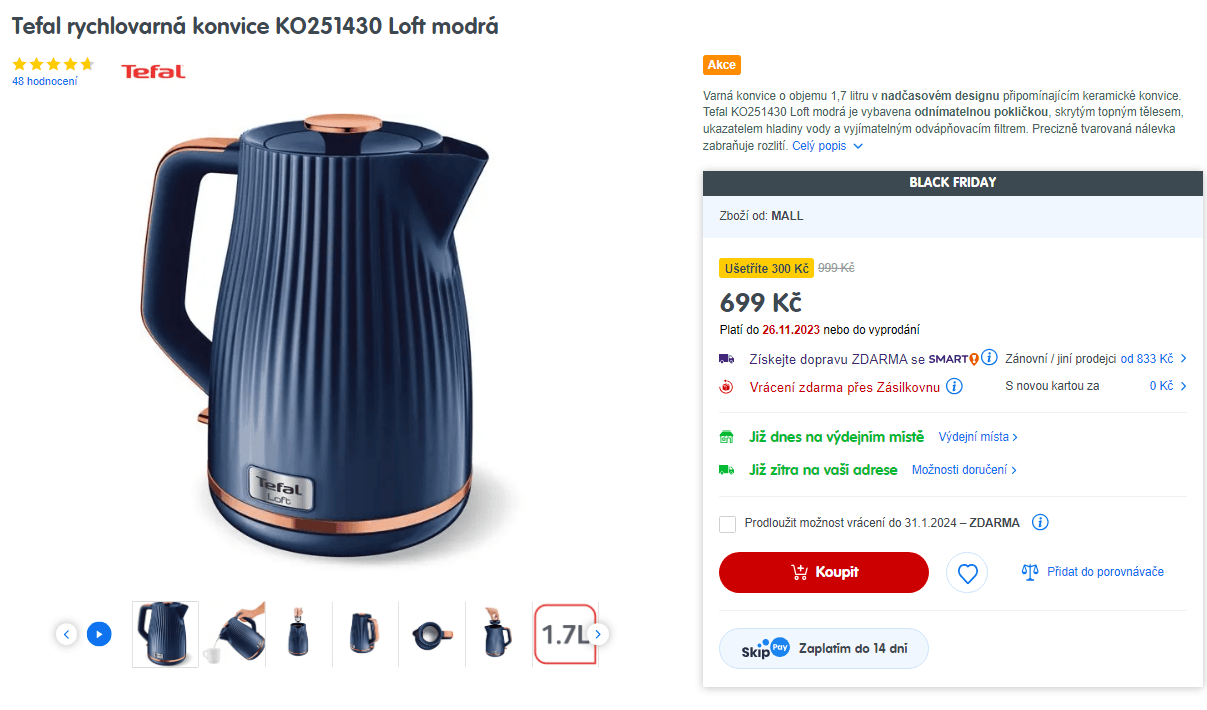 Rychlovarná konvice Tefal KO251430