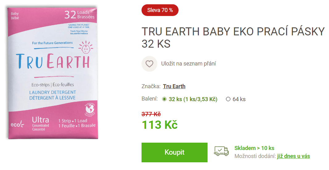 Prací pásky na dětské prádlo Baby 32 ks