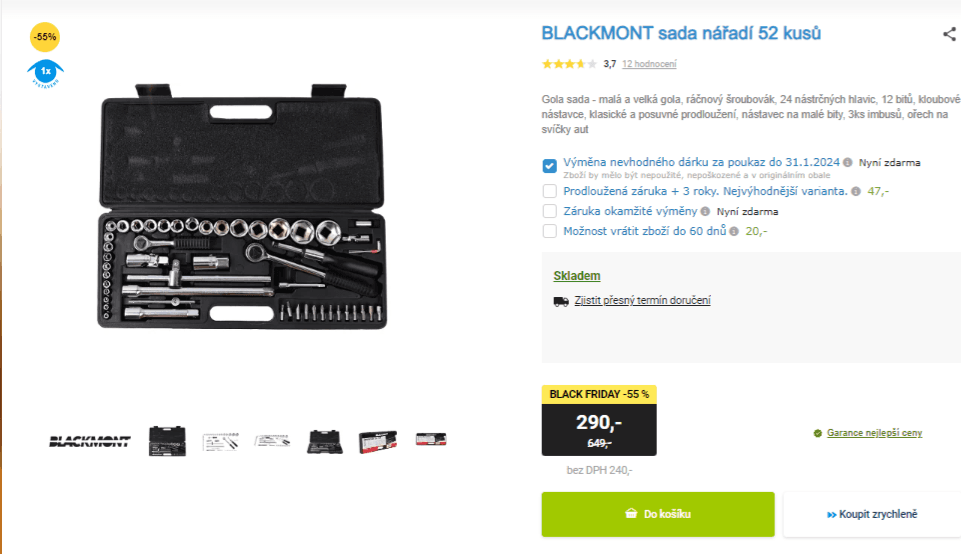 Sada nářadí 52 kusů Blackmont