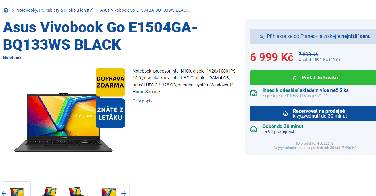 Asus 3,4GHz, 4GB RAM, 15,6", 1,63kg