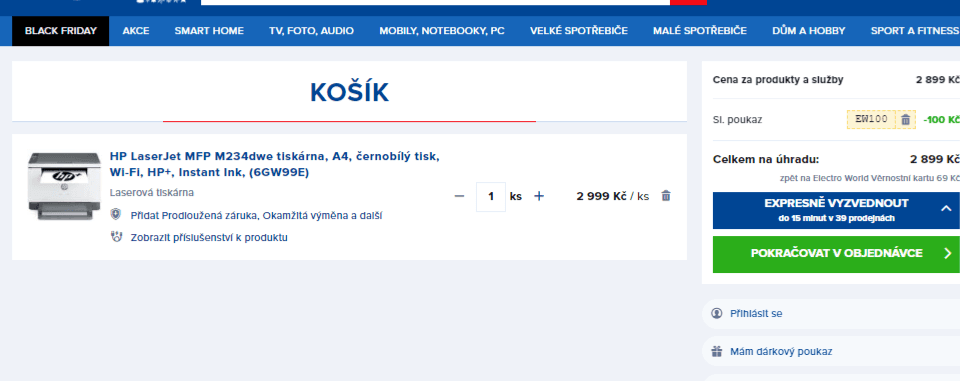 ČB laser multifunkce HP, Wifi