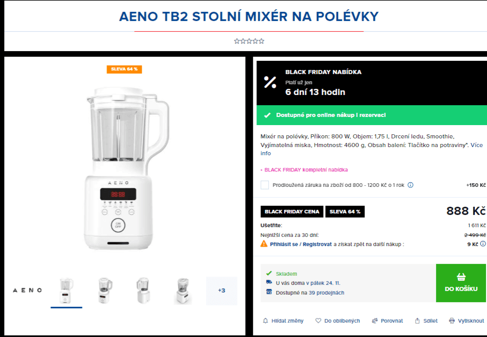 Automatický polévkovar AENO TB2 bílá