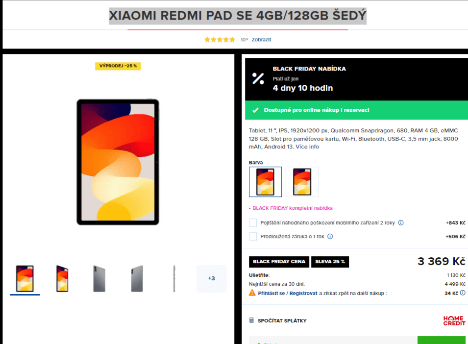 Tablet Xiaomi 8x 2,4GHz, 4GB RAM, 11"