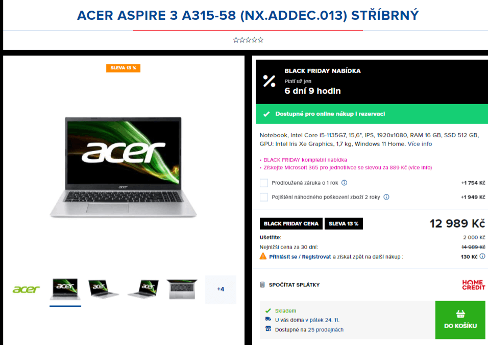 Acer i5 4,2GHz, 16GB RAM, SSD, 15,6"