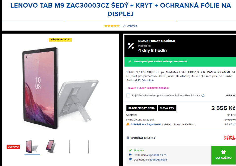 Tablet Lenovo 8x 2GHz, 4GB RAM, 9", 64GB