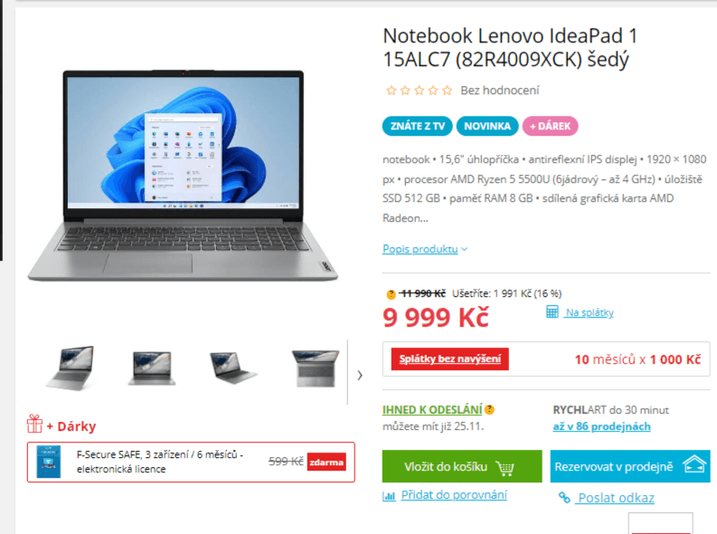 Lenovo 4GHz, 8GB RAM, 512GB SSD, 15,6"