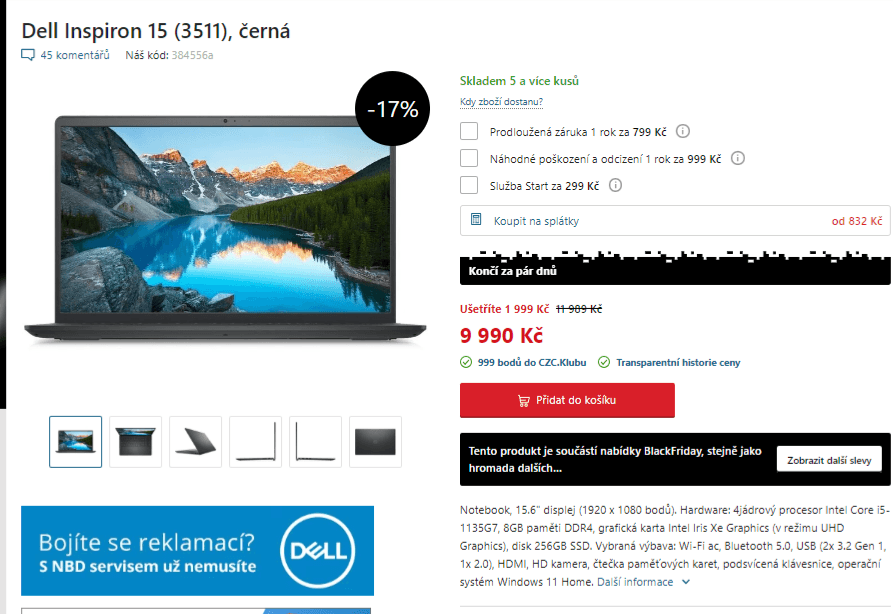 Dell 4,2GHz, 8GB RAM, SSD, 15,6"