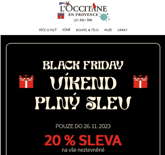 L'Occitane - sleva 20% na vše