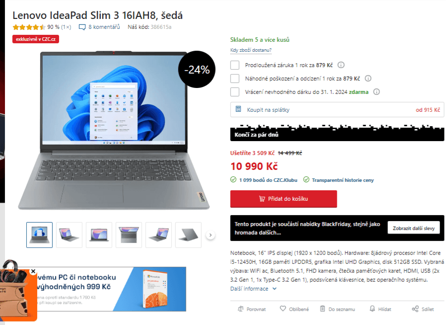 Lenovo i5 4,4GHz, 16GB RAM, SSD, 16"