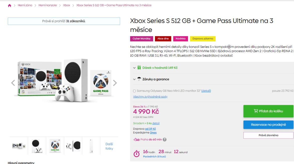 XBOX Series S + 3 měsíční Pass