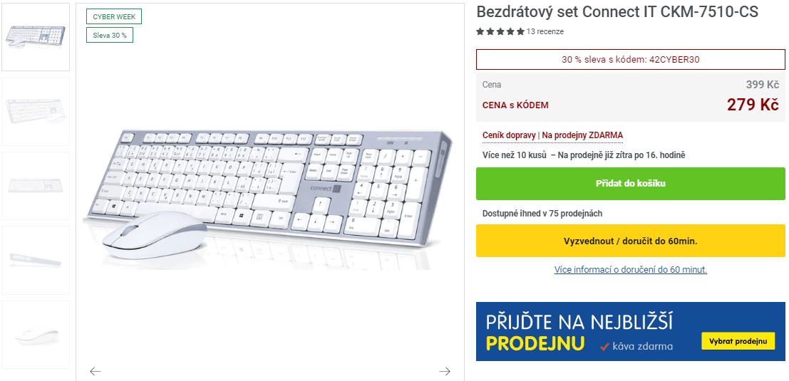 Bezdrátový set /klávesnice a myš/ Connect