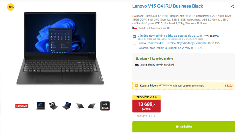 Lenovo i5 4,6GHz, 16GB RAM, SSD, 15,6"