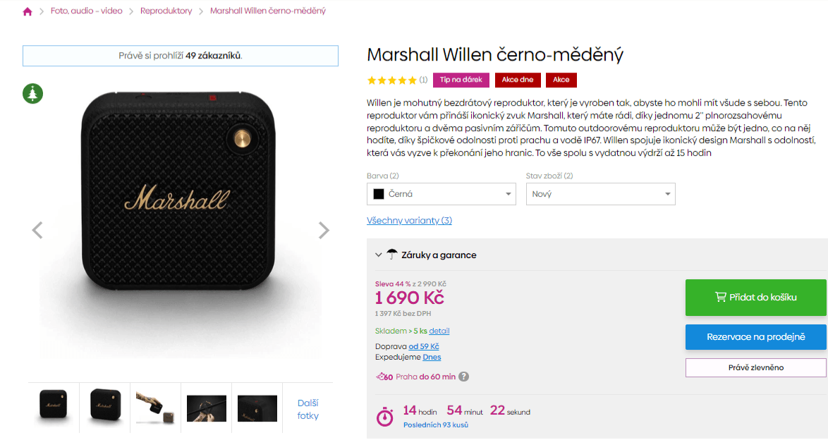 BT repro Marshall Willen, 10W, 10x10x4cm