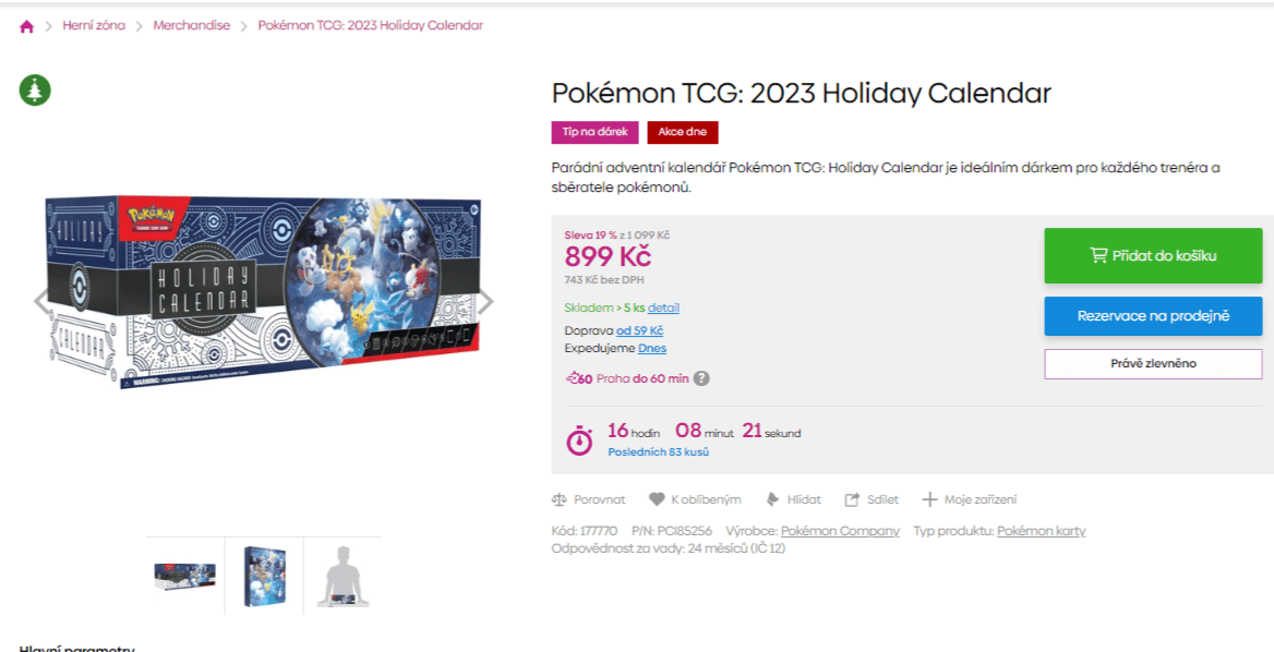 Adventní kalendář Pokémon 2023