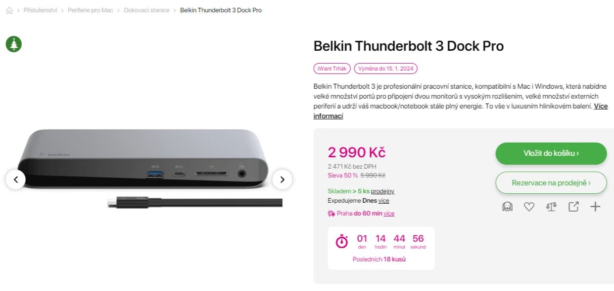 Dokovací stanice Belkin Thunderbolt 3 PRO