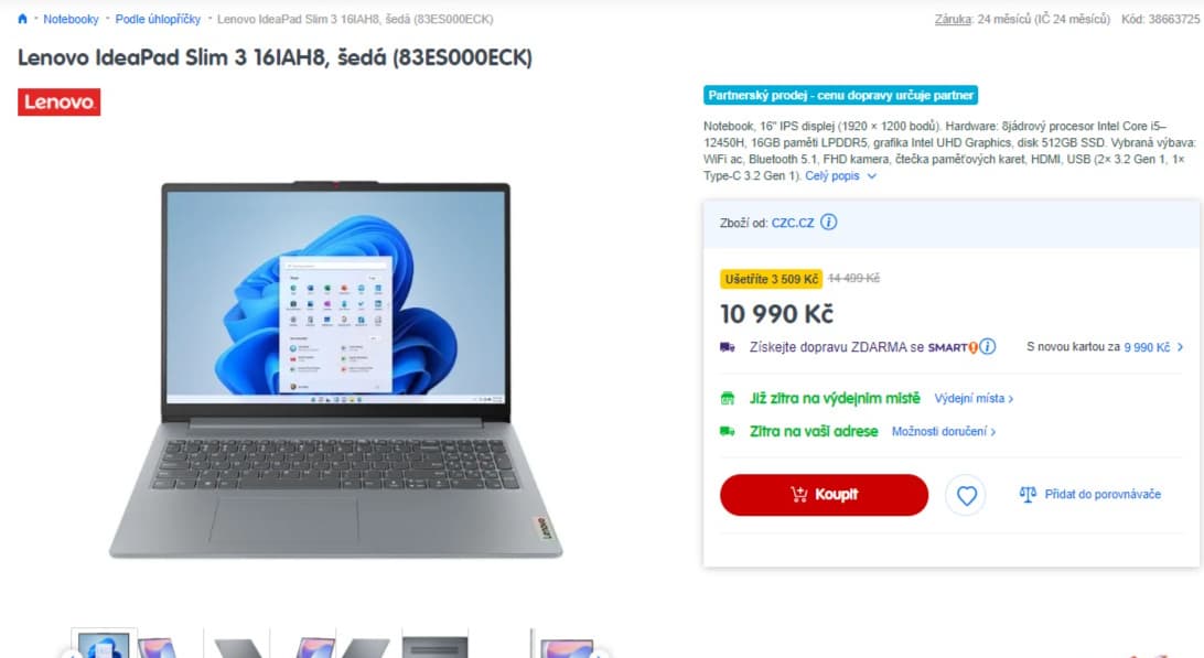Lenovo i5 4,4GHz, 16GB RAM, SSD, 16"