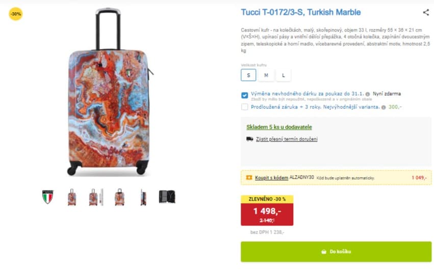 Výprodej cestovních kufrů