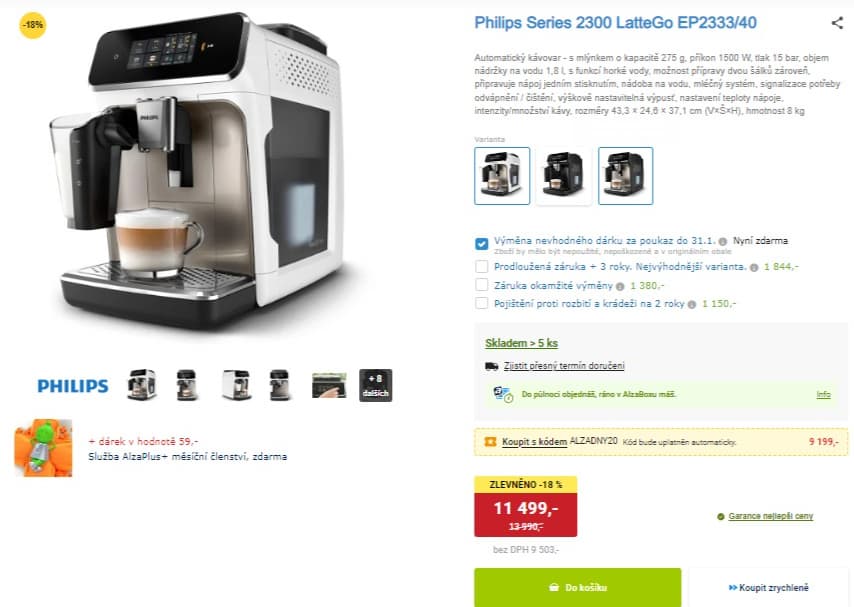 Automatický kávovar Philips LatteGo