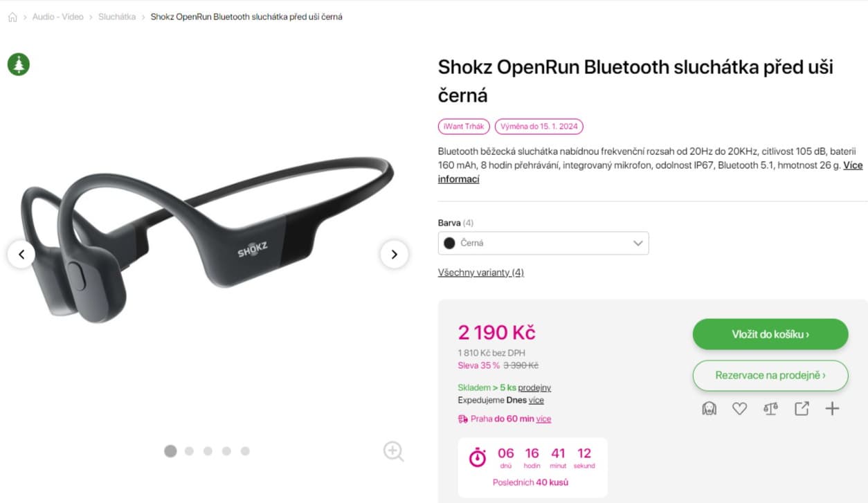 Sportovní sluchátka Skokz OpenRun