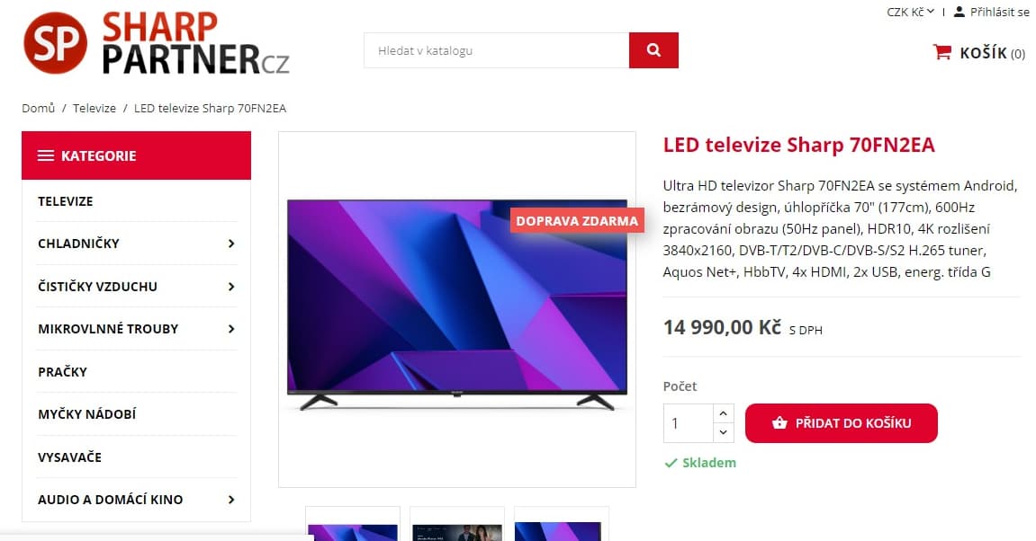 4K, Android TV, Smart, 177cm, Sharp