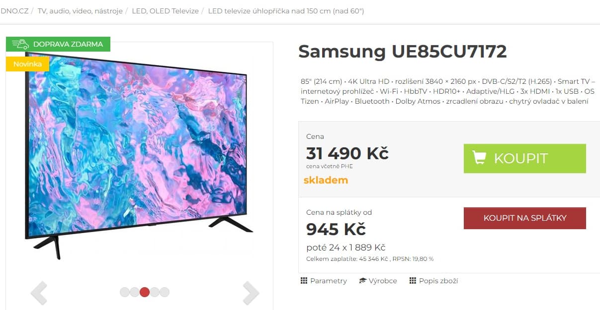 4K Smart TV, 214cm, HDR, Samsung