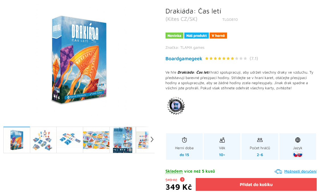 Společenská hra Drakiáda: Čas letí